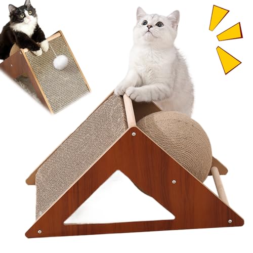 Katzenkratzerbrett mit Sisal rotierender Kugeldreieck robuster Holzkatze Kratzpad Katzenkratzerbrett mit Sisal rotierender Kugeldreieck robuster Holzkatze Kratzpad von Pesoncarl
