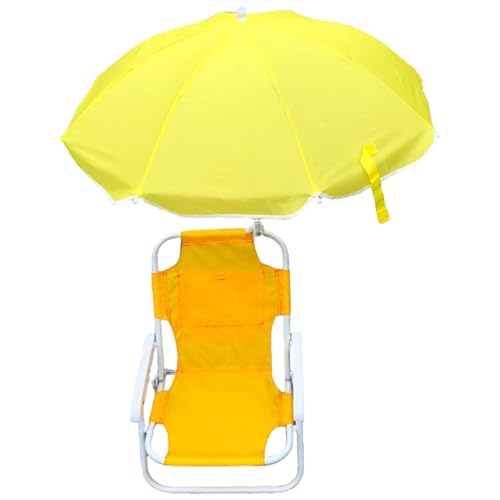 Kids Beach Stuhl mit Regenschirmfalt und Abnehmbarer Strandstuhl mit Baldachin, leichtem und robustem Freien im Freien für Camping, Reisen, Rasen, grünes Camping Wandern von Pesoncarl
