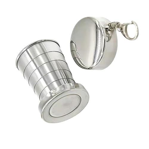 Klapptecher Edelstahl -Reisebecher Klapptecher tragbarer, einziehbarer Schlüsselbund Teleskop, Silber Tragbarer Outdoor -Tumbler Mini Leicht wiederverwendbar, Sport, Sport Klapptecher Edelstahl -Reisebecher Klapptecher tragbarer, einziehbarer Schlüsselbund Teleskop, Silber Tragbarer Outdoor -Tumbler Mini Leicht wiederverwendbar, Sport, Sport von Pesoncarl