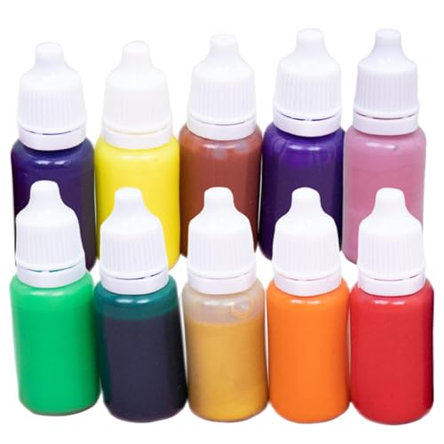Pesoncarl 10pcs/Set Water Marmoring Lack Kit, mischbare lebhafte Wasserfarbe, ungiftige Bastelkits für Erwachsene, Kindergeschenk, Farben, Farben Pesoncarl 10pcs/Set Water Marmoring Lack Kit, mischbare lebhafte Wasserfarbe, ungiftige Bastelkits für Erwachsene, Kindergeschenk, Farben, Farben von Pesoncarl