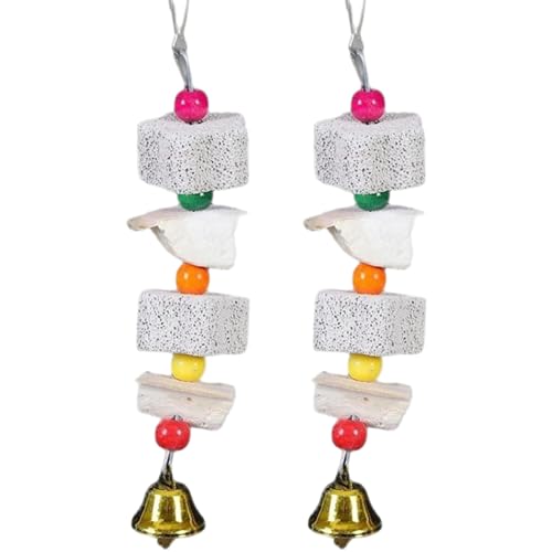 Pesoncarl 2pcs Papageienspielzeug, 7, 3 Zoll Cuttlebone Vogelschnabel Schleifstein mit von Pesoncarl