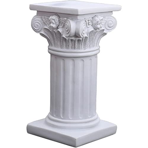 Pesoncarl Dekorative griechische Säulen, Harz Römische Säulen Säulendekor, 3,7 Zoll griechisches Statuendekor, weiße Säulenständer für Hochzeitstisch, Gartenskulpturen Statuen Statuen von Pesoncarl