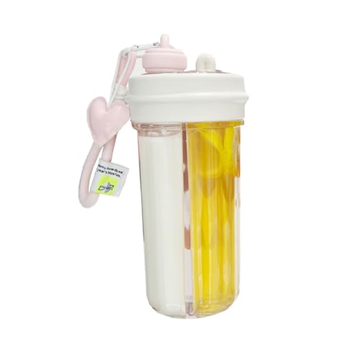 Pesoncarl Tumbler mit Deckel und Stroh 28oz 2-in-1 Tumbler Cup mit zwei Fachkompartiment stilvolle Plastik-Split-Flasche mit niedlichem Anhängergurt für Fitness, Reisen und Snacks, Sport Pesoncarl Tumbler mit Deckel und Stroh 28oz 2-in-1 Tumbler Cup mit zwei Fachkompartiment stilvolle Plastik-Split-Flasche mit niedlichem Anhängergurt für Fitness, Reisen und Snacks, Sport von Pesoncarl