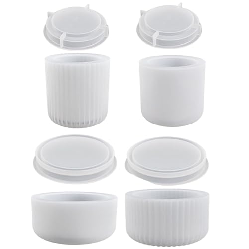 Silikonformen, 4pcs Cup Form Kerzenglasformen mit Deckel, wiederverwendbarer Kerzenhalter Silikonform für Blumentopf Vase Schmuck Aufbewahrungsbox Silikonformen, 4pcs Cup Form Kerzenglasformen mit Deckel, wiederverwendbarer Kerzenhalter Silikonform für Blumentopf Vase Schmuck Aufbewahrungsbox von Pesoncarl