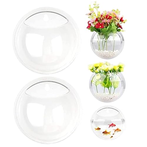 Wandfischtank 2pcs 5, 9 Zoll klare Acrylwandfischschale mit vorgeborenem Loch kleines Hanga-Aquarium für Home Office Dekoration Wandfischtank 2pcs 5, 9 Zoll klare Acrylwandfischschale mit vorgeborenem Loch kleines Hanga-Aquarium für Home Office Dekoration von Pesoncarl
