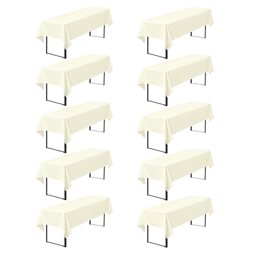 10er-Pack Premium Bierzelt-Tischdecke 260 x 110 cm, Beige Biertischdecken für Bierzeltgarnitur, blickdichte Polyester-Biertischdecken, waschbare Tischhussen für Bankette im Freien (Beige) von Pesonlook