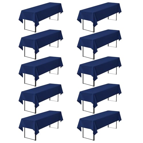 10er-Pack Premium Bierzelt-Tischdecke 260 x 110 cm, Marineblau Biertischdecken für Bierzeltgarnitur, blickdichte Polyester-Biertischdecken, waschbare Tischhussen für Bankette im Freien (Marineblau) von Pesonlook