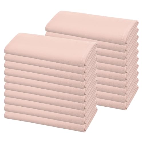 20er-Pack Leinen-Servietten, 40 x 40 cm Wiederverwendbare rustikale Leinenstoffservietten aus Baumwoll-Leinen-Mischgewebe Tischservietten für Hochzeit/Party/Bankett/Abendessen-Dekoration (Rosa) von Pesonlook