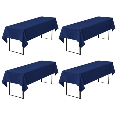 4er-Pack Premium Biertischdecken 260 x 110 cm, Marineblau Biertischdecken für Bierzeltgarnitur, blickdichte Polyester-Biertischdecken, waschbare Tischhussen für Bankette im Freien (Marineblau) von Pesonlook