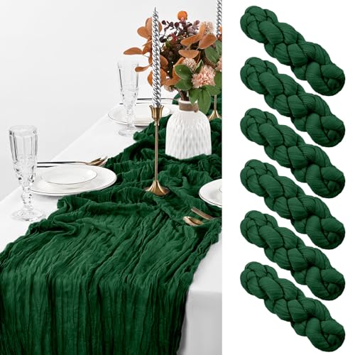 6er-Pack Käsetuch-Tischläufer, dunkelgrüner rustikaler Gaze-Tischläufer, 90x 300cm, Käsetuch-Gaze-Tischläufer Käsetuch Boho-Tischläufer für Hochzeit, Geburtstag(dunkelgrün) 6er-Pack Käsetuch-Tischläufer, dunkelgrüner rustikaler Gaze-Tischläufer, 90x 300cm, Käsetuch-Gaze-Tischläufer Käsetuch Boho-Tischläufer für Hochzeit, Geburtstag(dunkelgrün) von Pesonlook