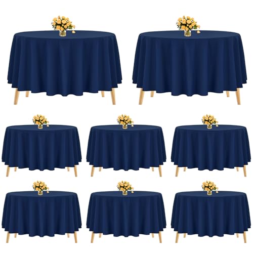 8 Stück Runde Tischdecke, Marineblau, 305 cm, Marineblau, Polyester, runde Tischdecke, waschbar, Polyesterstoff, runde Tischdecke für Hochzeit, Party, Geburtstag, Bankett 8 Stück Runde Tischdecke, Marineblau, 305 cm, Marineblau, Polyester, runde Tischdecke, waschbar, Polyesterstoff, runde Tischdecke für Hochzeit, Party, Geburtstag, Bankett von Pesonlook
