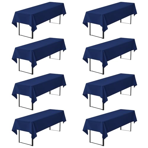 8er-Pack Premium Biertischdecken 260 x 110 cm, Marineblau Biertischdecken für Bierzeltgarnitur, blickdichte Polyester-Biertischdecken, waschbare Tischhussen für Bankette im Freien (Marineblau) von Pesonlook