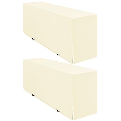Pesonlook 2 Pack Premium Biertischhusse Beige Biertischhusse für Bierzeltgarnitur 220x70cm Blickdicht Polyester Biertischhusse waschbare Tischdecke für Bankett im Freien (Beige) von Pesonlook