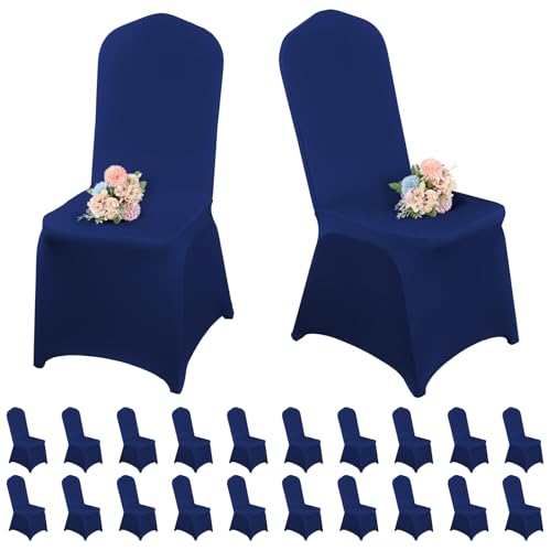Pesonlook 20pack Marine Blue Stuhl Covers Dining Chair Sitz Cover Spandex Stuhl Cover für Wohnzimmer-universelle Essstuhl Slippcovers Protektor für Hochzeit/Bankett/Party von Pesonlook