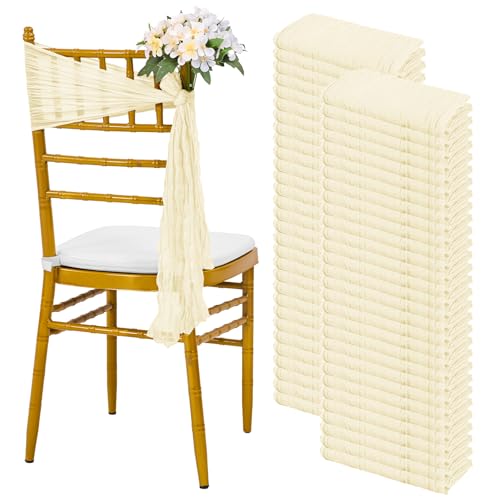 Stuhl-Schärpen, Seihtuch, rustikaler Stuhl, dekorative Schleifen, Stuhlbezug für Hochzeit, Bankett, Party, Gang, Zuhause, Küche, Dekoration, 40,6 x 177,8 cm, 60 Stück Stuhl-Schärpen, Seihtuch, rustikaler Stuhl, dekorative Schleifen, Stuhlbezug für Hochzeit, Bankett, Party, Gang, Zuhause, Küche, Dekoration, 40,6 x 177,8 cm, 60 Stück von Pesonlook