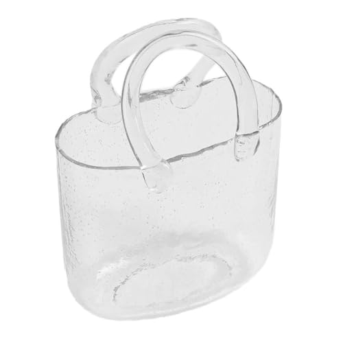 Einzigartige Vase in Handtaschenform, Glasvasen, dekorative Wasserpflanzen-Glasvase, Mini-Kristall für Tisch-Aquarium-Topper von Pessrrtewg