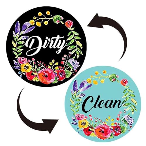 Geschirrspüler-Magnet "Clean Dirty", doppelseitig, stark, kratzfest, schmutziger Magnet, sauber und schmutzig, Schild für Geschirrspüler, leicht zu schiebender Indikator, Küchenzubehör von Pessrrtewg