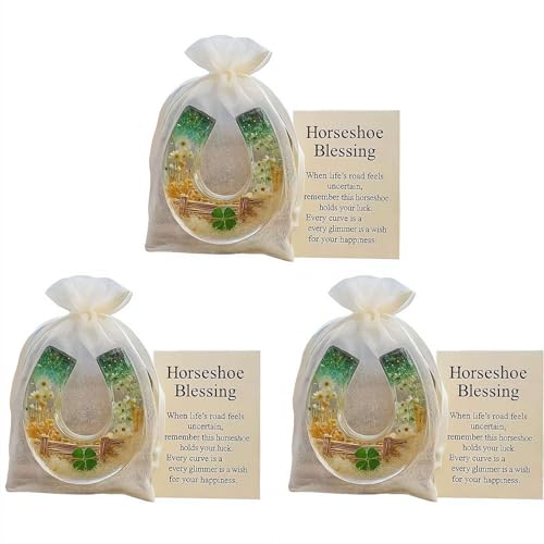 Hufeisen-Segen-Taschenumarmung, Hufeisen-Taschenumarmung mit Segensnachrichtenkarte, inspirierendes Glücksbringer-Andenken, Geschenk für Freunde und Lieben von Pessrrtewg