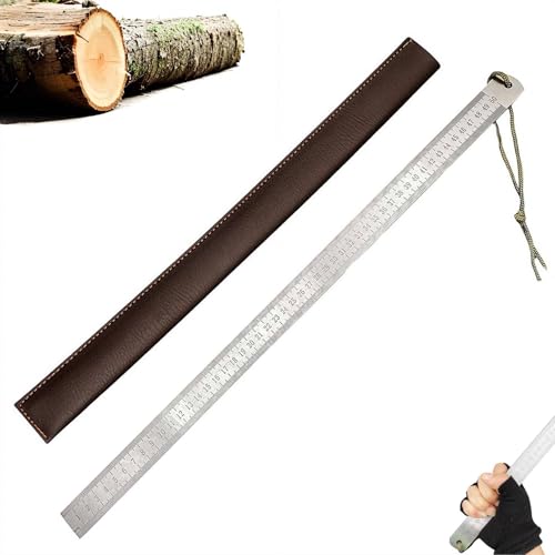 Robustes Lineal (Maßeinheit: Zoll und cm), 50 cm, Edelstahl-Messstab, gerade Kante für Architekten mit Zoll/metrischem Tisch, Selbstverteidigungslineal, Hand-Zentimeter, Zoll, Doppelskala von Pessrrtewg