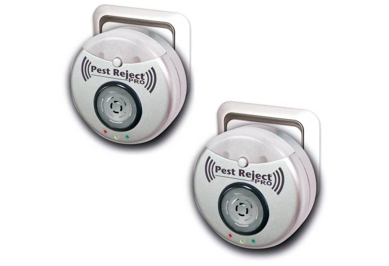 Pest Reject® Ultraschall-Tierabwehr Pest Reject Pro Insektenvertreiber, Spar-Set 2-tlg., 1er oder 2er Pack, Keine Chemie bis zu 200m2 mit Nachtlicht für die Steckdose von Pest Reject®