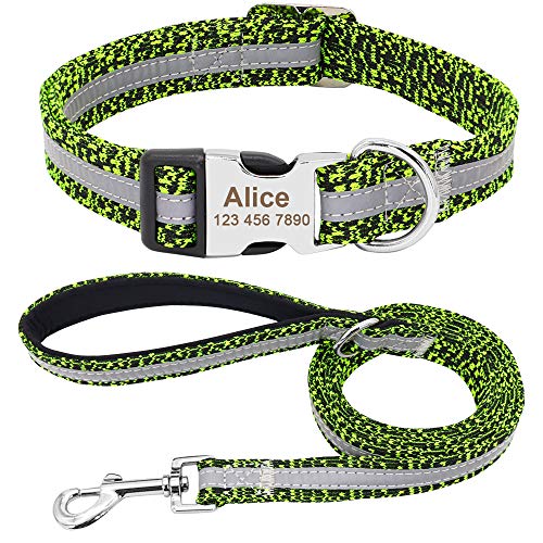 PET ARTIST Personalisierbares Hundehalsband für kleine mittelgroße und große Hunde, reflektierend graviert Hundehalsband mit Namen für Französische Bulldogge, Mops, Pudel, Boxer, Deutscher Schäferhund von PET ARTIST