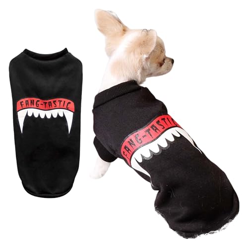 Fangtastic Hundepullover für Hunde, Halloween-Kostüm für kleine Hunde, schwarz, maschinenwaschbar, lustiges Urlaubsparty-Outfit für Welpen, XS/S, L 33 x B 17 cm Fangtastic Hundepullover für Hunde, Halloween-Kostüm für kleine Hunde, schwarz, maschinenwaschbar, lustiges Urlaubsparty-Outfit für Welpen, XS/S, L 33 x B 17 cm von Pet Brands