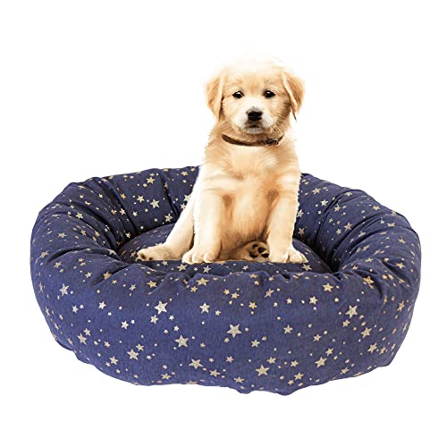 Pet Brands Dream Paws Star Donut-Bett, Marineblau von Pet Brands