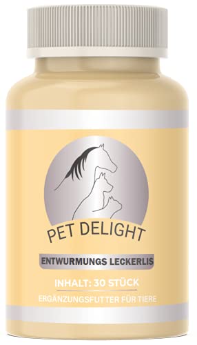 Pet Delight Wurm Ergänzungs Leckerlis - das pflanzliche Leckerli & Mittel für Hunde und Katzen als natürliche Ernährung nach Wurmkur - Hund - Katz - Vögel - Animal & Dog Dewormer - 15g Pet Delight Wurm Ergänzungs Leckerlis - das pflanzliche Leckerli & Mittel für Hunde und Katzen als natürliche Ernährung nach Wurmkur - Hund - Katz - Vögel - Animal & Dog Dewormer - 15g von Saint Nutrition