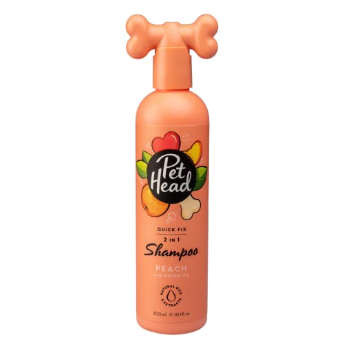 PET HEAD Shampoo und Conditioner für Hunde 300 ml, Quick Fix, Pfirsichduft, Pflegt und beruhigt das Fell Ihres Hundes, Hypoallergen, pH-neutral, Vegan & tierversuchsfrei, Sanfte Formel für Welpen von Company of Animals