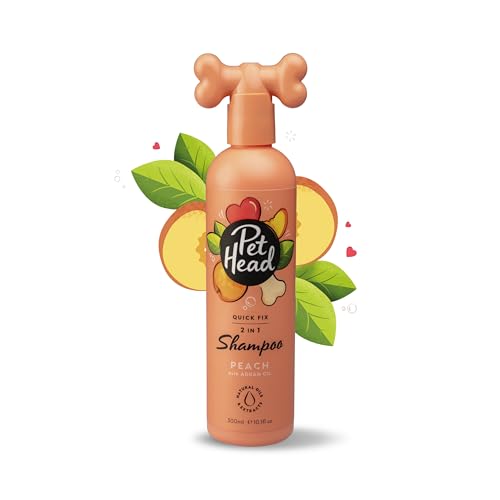 PET HEAD Shampoo und Conditioner für Hunde 300 ml, Quick Fix, Pfirsichduft, Pflegt und beruhigt das Fell Ihres Hundes, Hypoallergen, pH-neutral, Vegan & tierversuchsfrei, Sanfte Formel für Welpen von Company of Animals