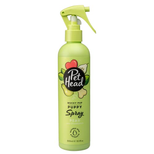 PET HEAD Fellspray für Welpen 300 ml, Mucky Puppy, Birnenduft, Pflegt und beruhigt das Fell Ihres Hundes, Hypoallergen, pH-neutral, Vegan & tierversuchsfrei, Sanfte Formel für Hunde und Welpen von Company of Animals