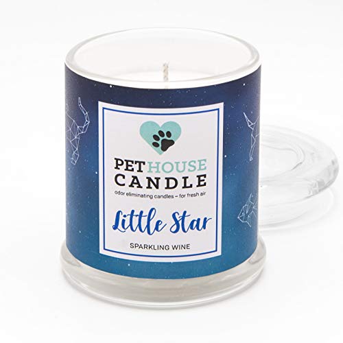 Pet House Candle - Sparkling Wine (250g) - Duftkerze im Glas für Haustierhalter, geruchsneutralisierend, bis zu 50 Stunden Brenndauer, 100% Sojawachs von Pet House Candle