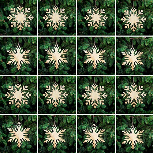Pet-Jos 16 Stück Christbaumschmuck aus Holz - Schneeflocken Ornamente - Weihnachtsdeko - Hängend - Rustikal - Holz - Weihnachten Pet-Jos 16 Stück Christbaumschmuck aus Holz - Schneeflocken Ornamente - Weihnachtsdeko - Hängend - Rustikal - Holz - Weihnachten von Pet-Jos