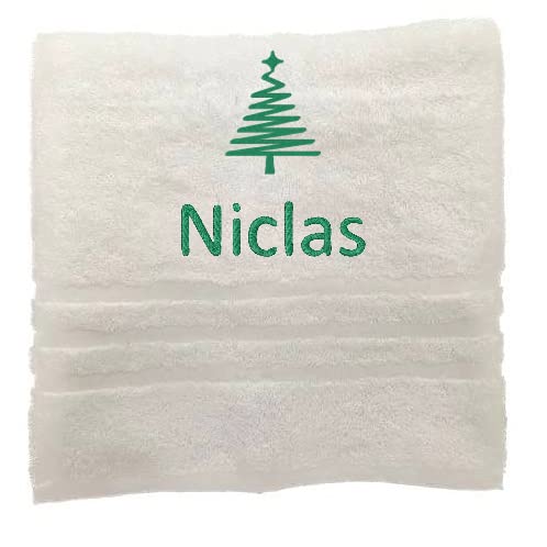 Baum Personalisiertes Handtuch mit Namen Schön gestickter Name Handbadetuch 100% Baumwollhandtuch Personalized Custom Towel with Name (100 x 50 cm, Baum) von Pet-Jos
