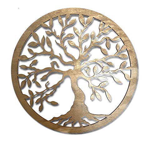 Baum des Lebens Wanddeko Gold Baum Wanddekoration DekoTree of Life Wooden Wall Decoration Family Wall Art Geometrische Ornamente Minimalistische Wandkunst Hängende Dekoration von Pet-Jos