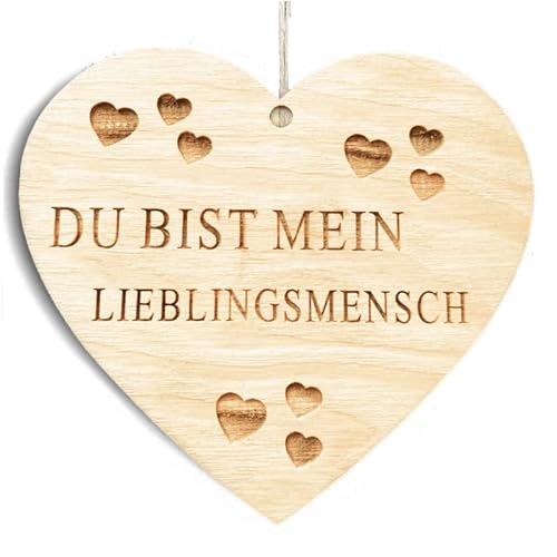 Familie Herz Du bist mein lieblingsmensch Schild Dekoschild Herzschild Holzherz Holzschild 10 x 10cm Geschenk für die Familie Spruch Geschenk Holz Geschenk Ein Geschenk für die Familie von Pet-Jos