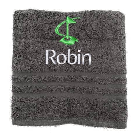 Personalisiertes Handtuch mit Namen Schön gestickter Name Handbadetuch 100% Baumwollhandtuch Personalized Custom Towel with Name (100 x 50 cm, Golf) von Pet-Jos