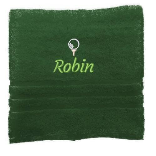 Personalisiertes Handtuch mit Namen Schön gestickter Name Handbadetuch 100% Baumwollhandtuch Personalized Custom Towel with Name (100 x 50 cm, Golfball) von Pet-Jos