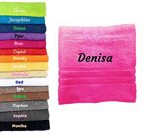 Pet-Jos Handtuch mit Namen Bestickt Duchtuch Geschenk Badetuch (50 x 100 cm) von Pet-Jos