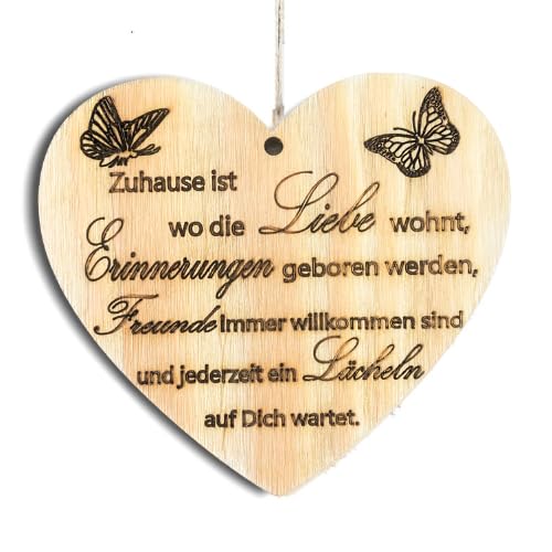 Holzherz Herz Schild Dekoschild Holzschild 10 x 10 cm Geschenk für die Familie Spruch Geschenk Holz Geschenk Ein Geschenk für die Familie von Pet-Jos