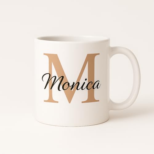 Kaffee-Tasse Monogramm mit Buchstabe Initiale, Tasse personalisiert mit Namen persönliche Geschenke Personalisierte Tasse mit Namen und Anfangsbuchstaben - 330 ml von Pet-Jos