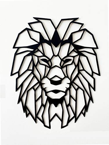 Löwe 50 cm Wanddeko Löwe Deko Wanddekoration Lion Wooden Wall Decoration Lion Wall Art Geometrische Ornamente Minimalistische Wandkunst Hängende Dekoration von Pet-Jos