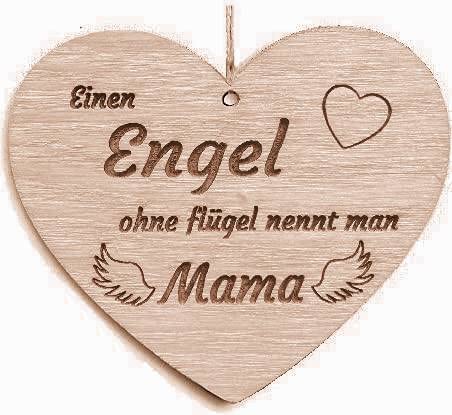 Mama Engel Herzschild Herz Schild Dekoschild Holzherz Holzschild 10 x 10 cm Spruch Geschenk Holz Geschenk ein Geschenk für einen Freund ein Geschenk von Pet-Jos