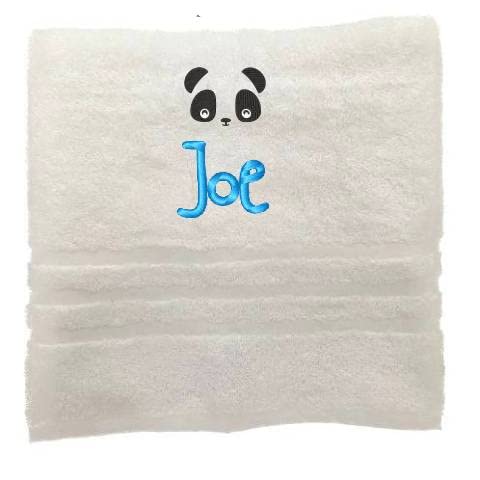 Personalisiertes Handtuch mit Namen Schön gestickter Name Handbadetuch 100% Baumwollhandtuch Personalized Custom Towel with Name (140 x 70 cm, Panda) von Pet-Jos