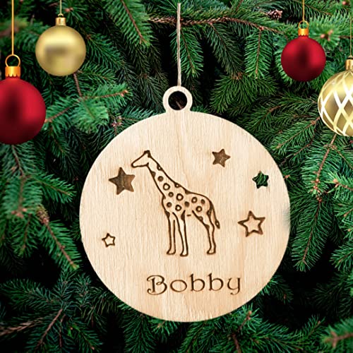 Personalisierte Giraffe Weihnachtsbaumschmuck Weihnachtsdeko Ornament Weihnachtsdeko aus Holz Weihnachtsbaum Deko Weihnachtsdekoration Ornament Holz Christbaumschmuck von Pet-Jos