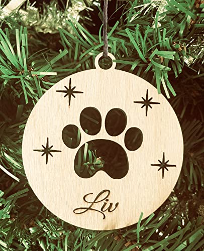 Personalisierte Hund Weihnachtsbaumschmuck Christbaumschmuck mit Hundnnamen Weihnachtsdeko Ornament Weihnachtsdeko aus Holz Weihnachtsbaum Deko Weihnachtsdekoration Ornament Holz von Pet-Jos