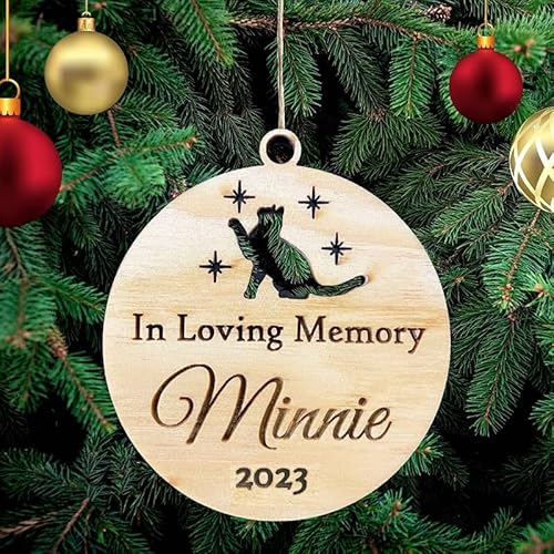 Personalisierte In liebevoller Erinnerung Katze mit Namen Weihnachtsbaumschmuck Katze Weihnachtsdeko Ornament aus Holz Weihnachtsbaum Deko Personalisierte In liebevoller Erinnerung Katze mit Namen Weihnachtsbaumschmuck Katze Weihnachtsdeko Ornament aus Holz Weihnachtsbaum Deko von Pet-Jos