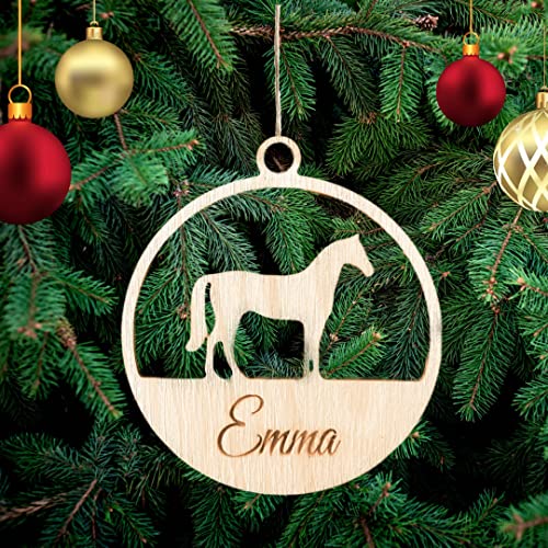 Personalisierte Pferd Weihnachtsbaumschmuck Weihnachtsdeko Ornament Weihnachtsdeko aus Holz Weihnachtsbaum Deko Weihnachtsdekoration Ornament Christbaumschmuck von Pet-Jos