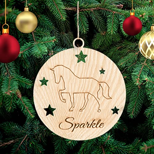 Personalisierte Pferd Weihnachtsbaumschmuck Weihnachtsdeko Ornament Weihnachtsdeko aus Holz Weihnachtsbaum Deko Weihnachtsdekoration Ornament Holz Christbaumschmuck von Pet-Jos