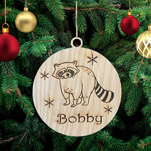 Personalisierte Waschbär Weihnachtsbaumschmuck Weihnachtsdeko Ornament Weihnachtsdeko aus Holz Weihnachtsbaum Deko Weihnachtsdekoration Ornament Holz Christbaumschmuck von Pet-Jos